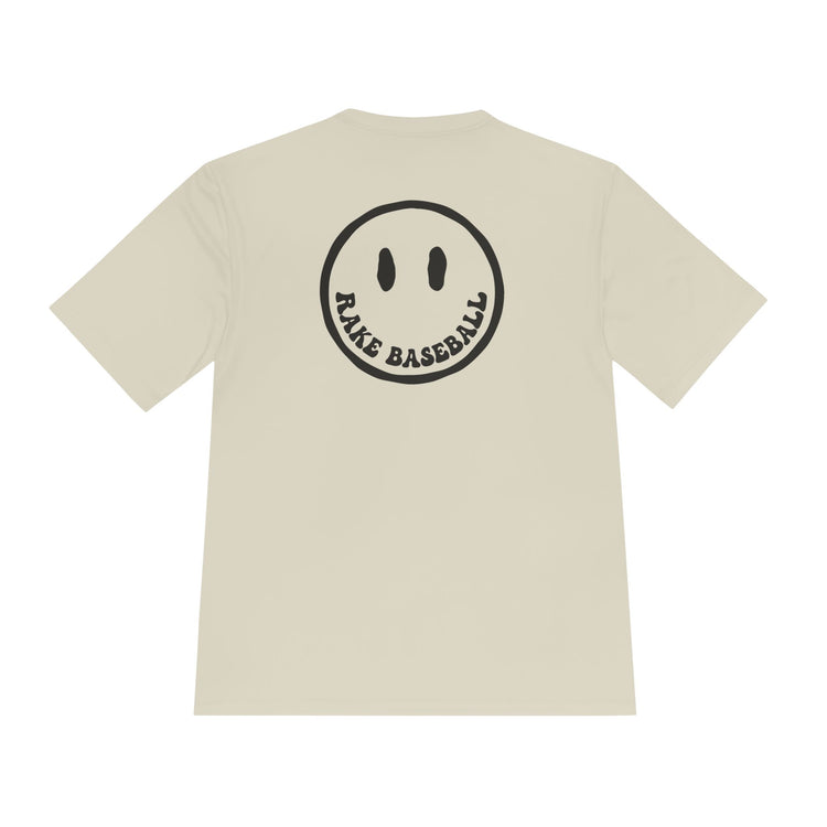 Rake Smile Dry Fit Tee - Rake Baseball Company - RAKE BASEBALL | BASEBALL T-SHIRT | BASEBALL CLOTHING | GOOD VIBES ONLY