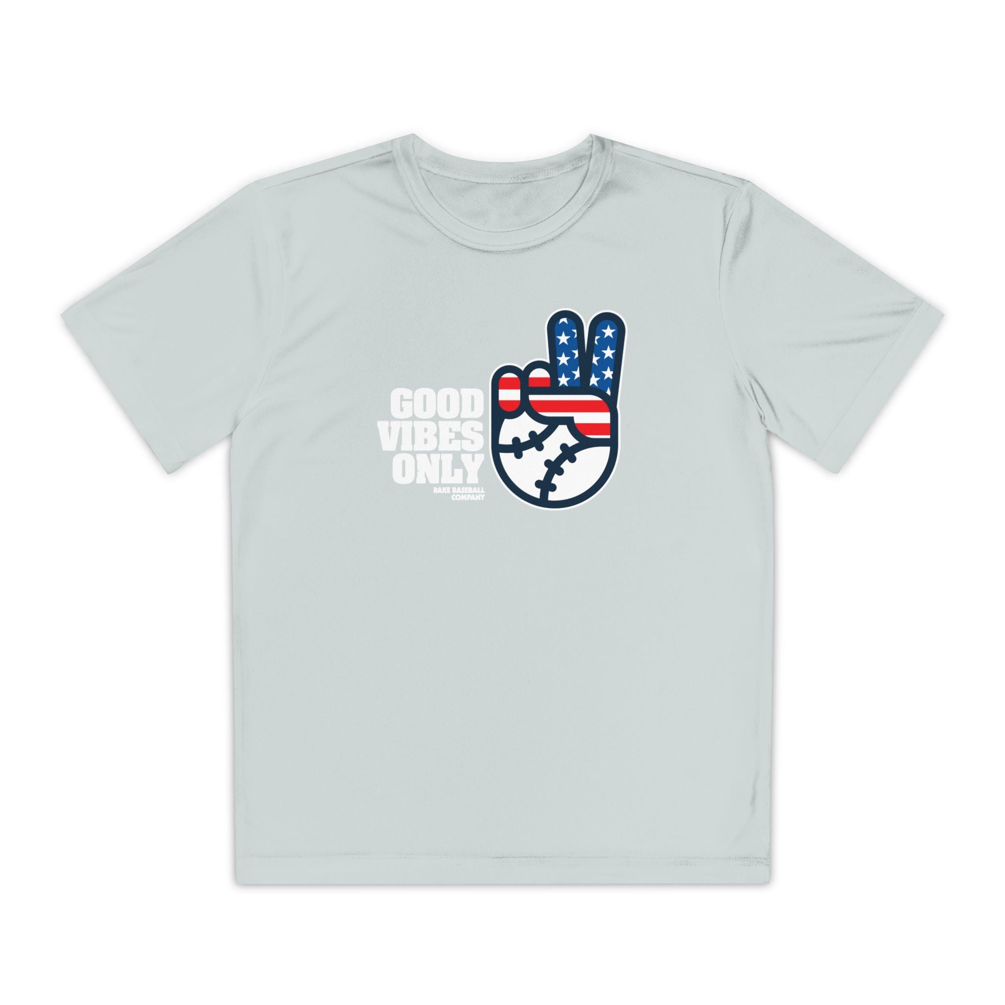 Kids GVO Stars and Stripes Edition Dry Fit Tee - Rake Baseball Company - RAKE BASEBALL | BASEBALL T-SHIRT | BASEBALL CLOTHING | GOOD VIBES ONLY