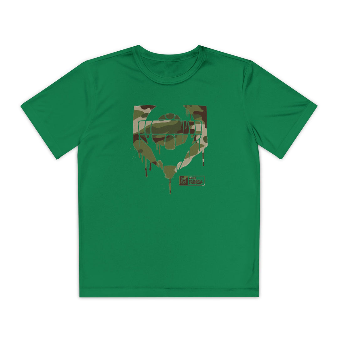 Kids Catcher's Drip Camo Dry Fit Tee - Rake Baseball Company - RAKE BASEBALL | BASEBALL T-SHIRT | BASEBALL CLOTHING | GOOD VIBES ONLY