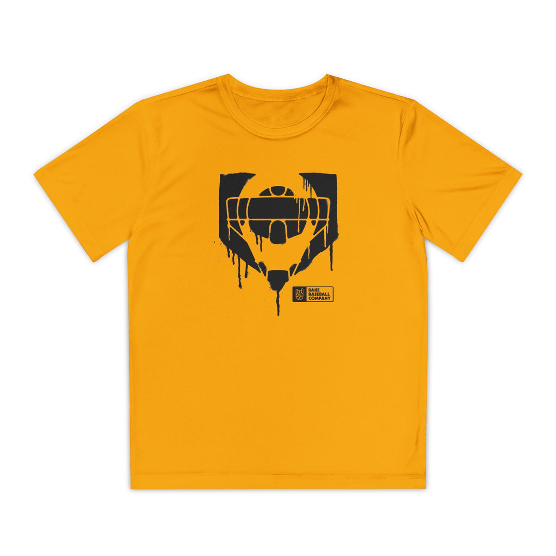 Kids Catcher's Drip Dry Fit Tee - Rake Baseball Company - RAKE BASEBALL | BASEBALL T-SHIRT | BASEBALL CLOTHING | GOOD VIBES ONLY
