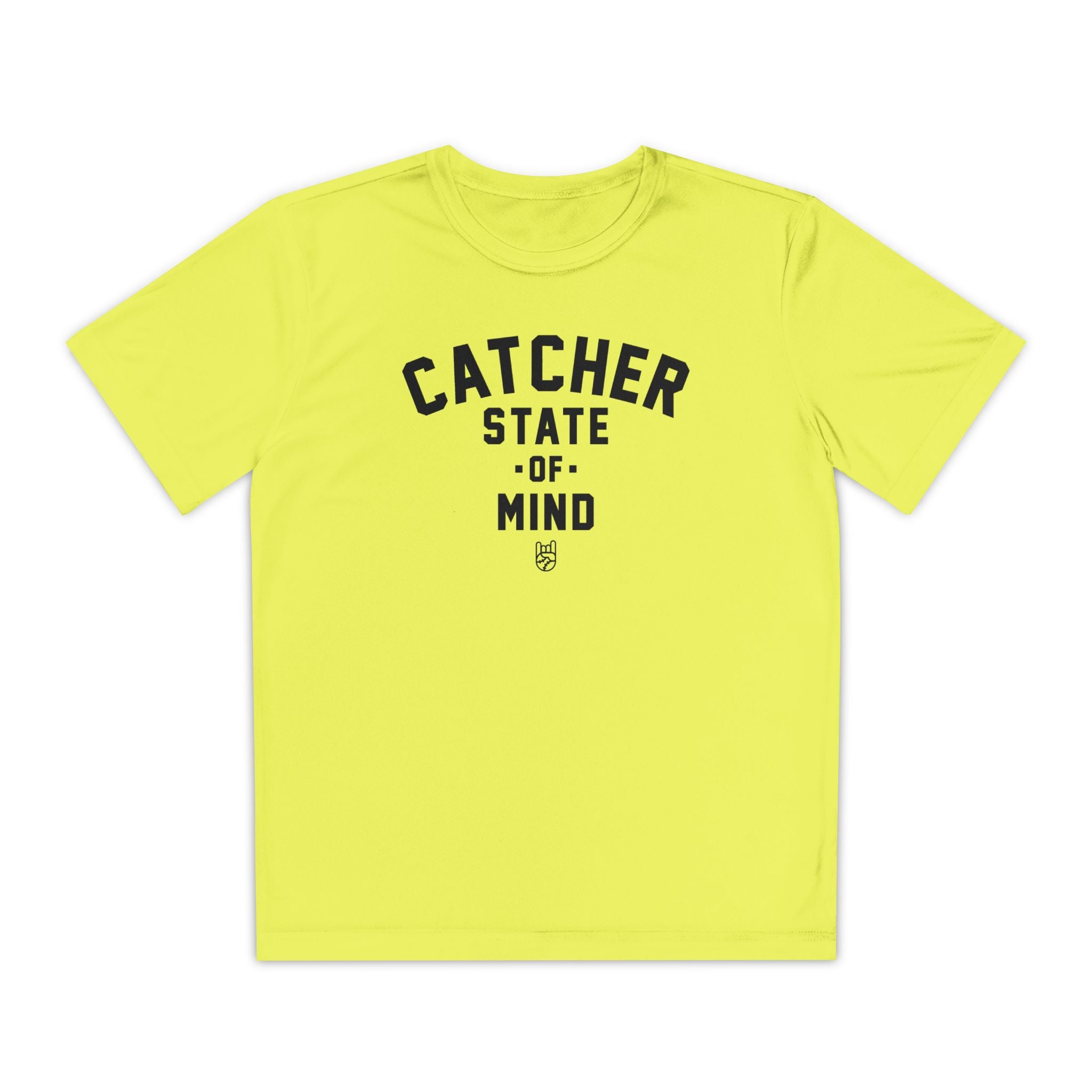 Kids Catcher State Of Mind Dry Fit Tee - Rake Baseball Company - RAKE BASEBALL | BASEBALL T-SHIRT | BASEBALL CLOTHING | GOOD VIBES ONLY