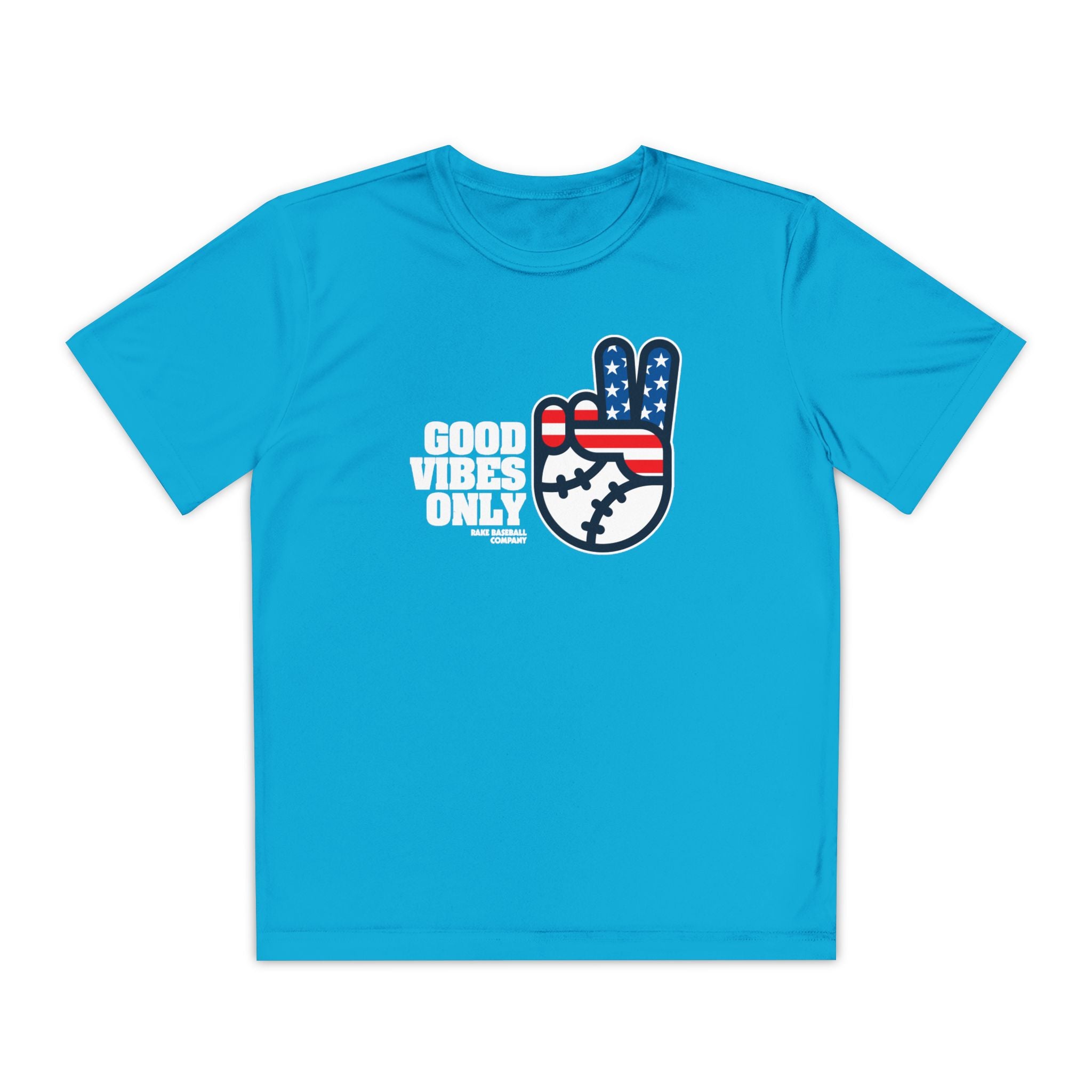 Kids GVO Stars and Stripes Edition Dry Fit Tee - Rake Baseball Company - RAKE BASEBALL | BASEBALL T-SHIRT | BASEBALL CLOTHING | GOOD VIBES ONLY