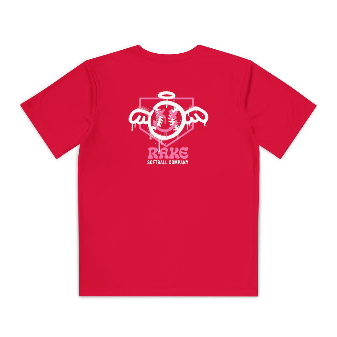Kids She Angel Drip Softball Dry Fit Tee - Rake Baseball Company - RAKE BASEBALL | BASEBALL T-SHIRT | BASEBALL CLOTHING | GOOD VIBES ONLY