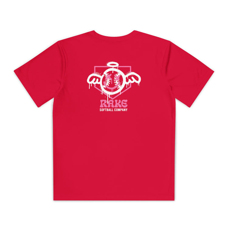 Kids She Angel Drip Softball Dry Fit Tee - Rake Baseball Company - RAKE BASEBALL | BASEBALL T-SHIRT | BASEBALL CLOTHING | GOOD VIBES ONLY