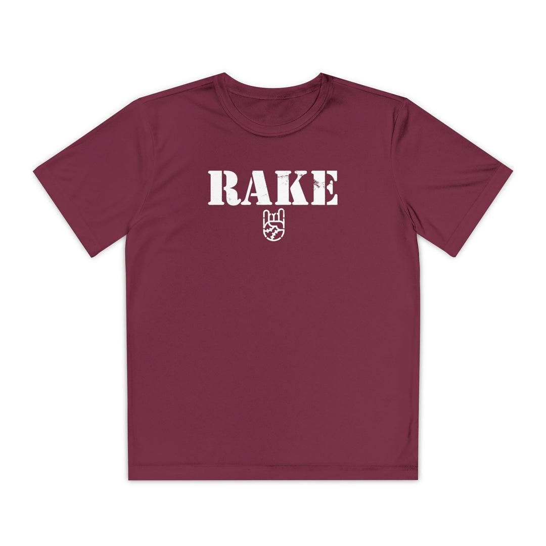 Kids Rake Stencil Dry Fit Tee - Rake Baseball Company - RAKE BASEBALL | BASEBALL T-SHIRT | BASEBALL CLOTHING | GOOD VIBES ONLY