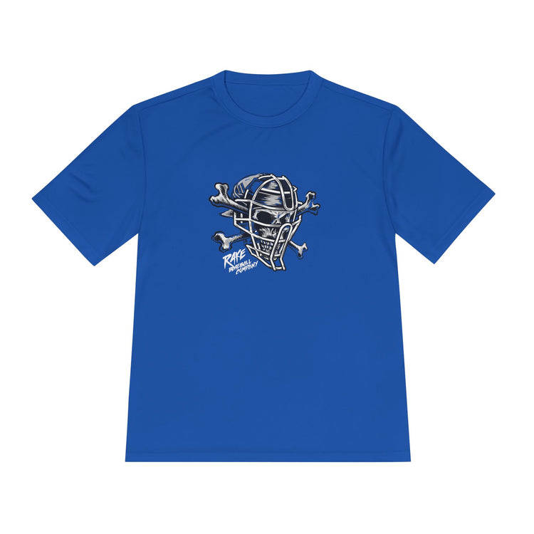 Skull & Bones Catching Dry Fit Tee - Rake Baseball Company - RAKE BASEBALL | BASEBALL T-SHIRT | BASEBALL CLOTHING | GOOD VIBES ONLY