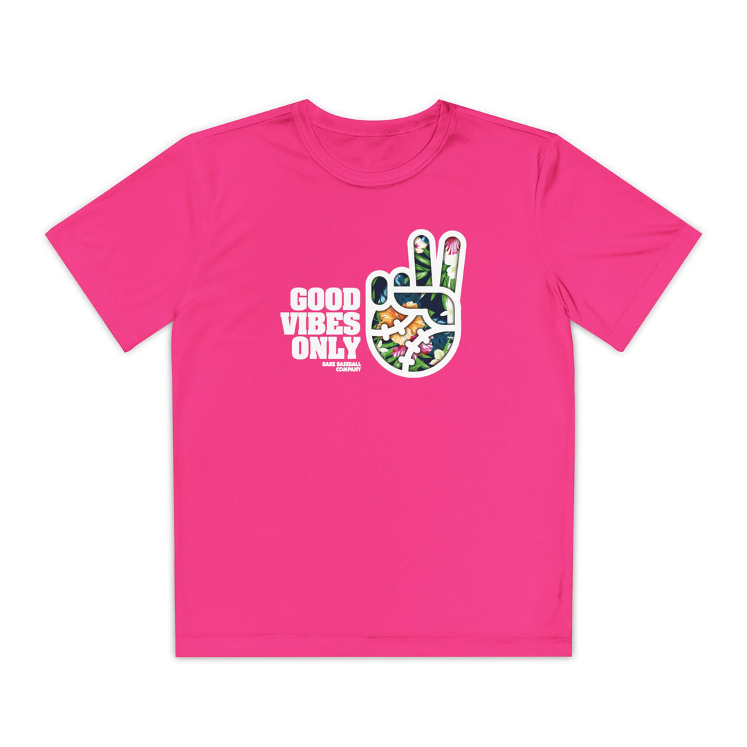 Kids GVO Floral Edition Dry Fit Tee - Rake Baseball Company - RAKE BASEBALL | BASEBALL T-SHIRT | BASEBALL CLOTHING | GOOD VIBES ONLY