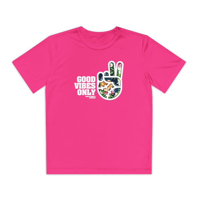 Kids GVO Floral Edition Dry Fit Tee - Rake Baseball Company - RAKE BASEBALL | BASEBALL T-SHIRT | BASEBALL CLOTHING | GOOD VIBES ONLY