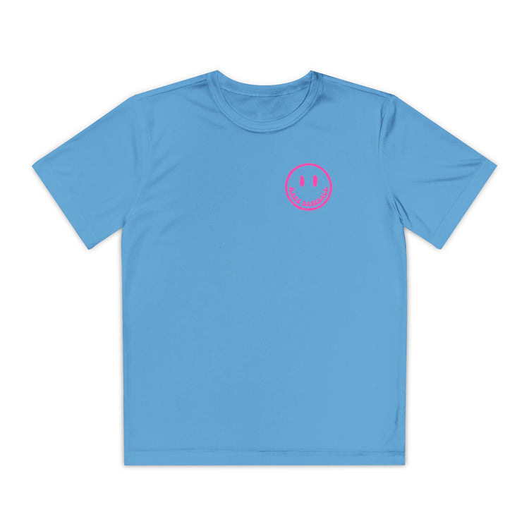 Kids Rake Smile Dry Fit Tee - Rake Baseball Company - RAKE BASEBALL | BASEBALL T-SHIRT | BASEBALL CLOTHING | GOOD VIBES ONLY