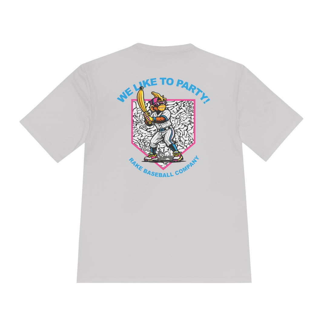 Party Animals Inspired Dry Fit Tee - Rake Baseball Company - RAKE BASEBALL | BASEBALL T-SHIRT | BASEBALL CLOTHING | GOOD VIBES ONLY