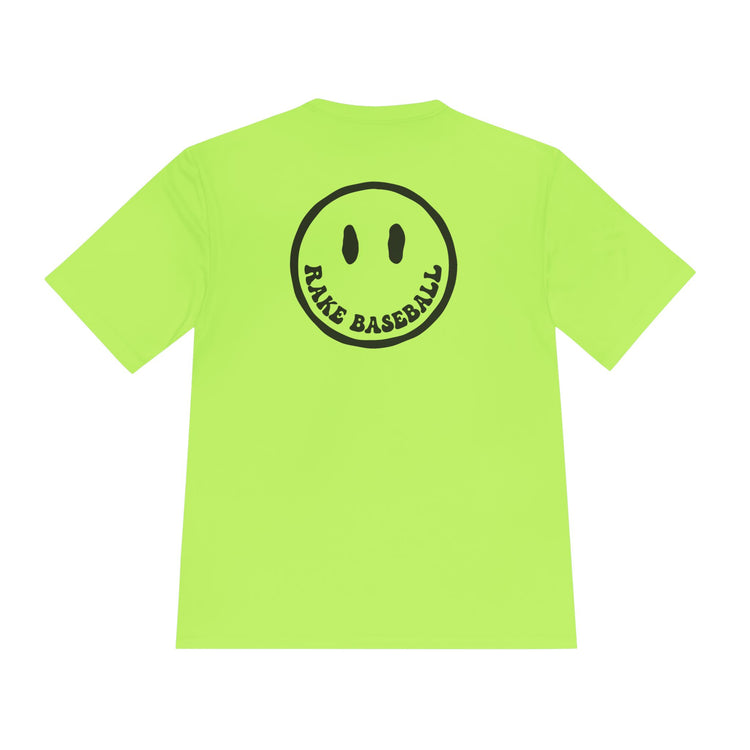 Rake Smile Dry Fit Tee - Rake Baseball Company - RAKE BASEBALL | BASEBALL T-SHIRT | BASEBALL CLOTHING | GOOD VIBES ONLY