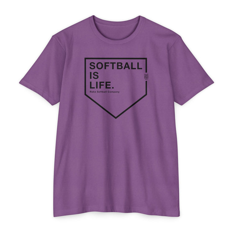 Softball Is Life Tee - Rake Baseball Company - RAKE BASEBALL | BASEBALL T-SHIRT | BASEBALL CLOTHING | GOOD VIBES ONLY