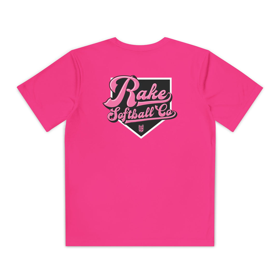Kids Rake Softball Co. Dry Fit Tee - Rake Baseball Company - RAKE BASEBALL | BASEBALL T-SHIRT | BASEBALL CLOTHING | GOOD VIBES ONLY