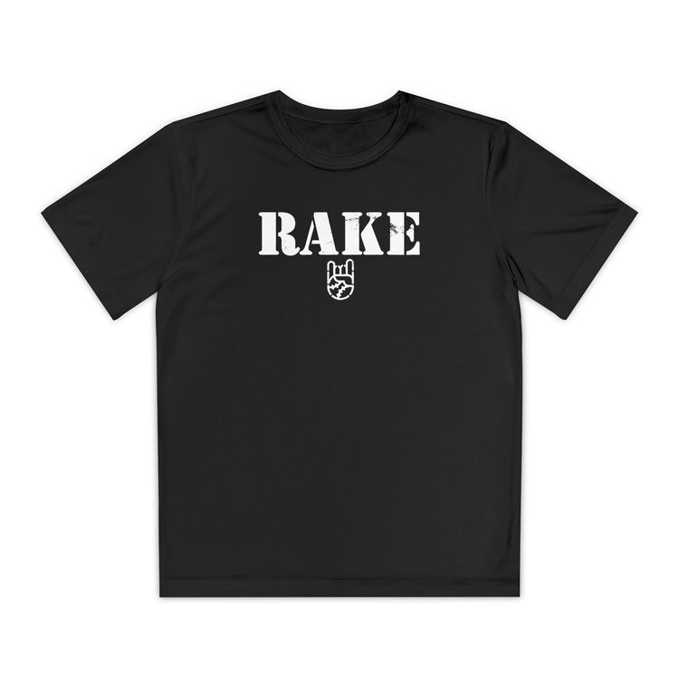 Kids Rake Stencil Dry Fit Tee - Rake Baseball Company - RAKE BASEBALL | BASEBALL T-SHIRT | BASEBALL CLOTHING | GOOD VIBES ONLY