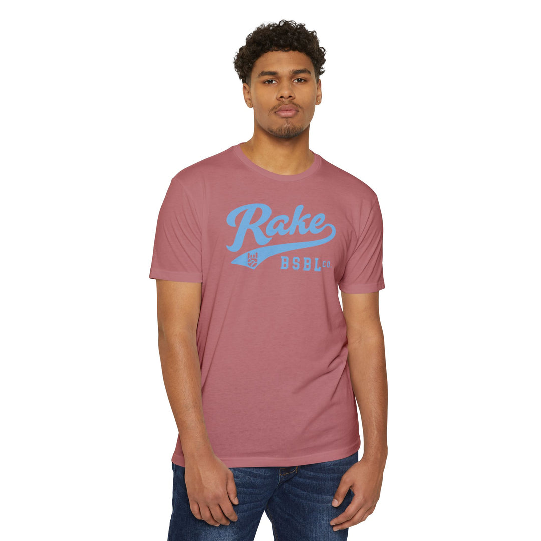 Rake Light Blue Script Tee