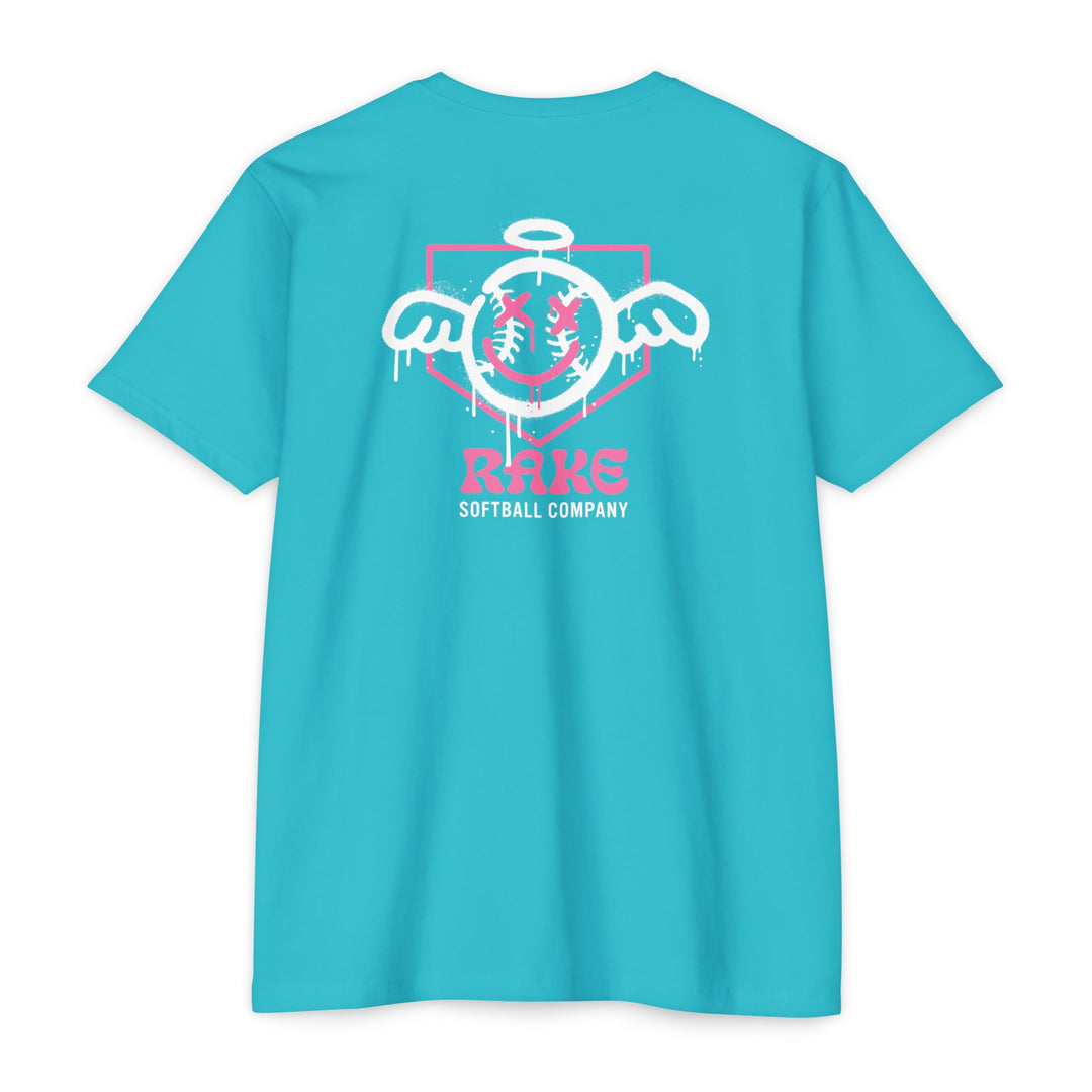 She Angel Drip Softball Tee - Rake Baseball Company - RAKE BASEBALL | BASEBALL T-SHIRT | BASEBALL CLOTHING | GOOD VIBES ONLY