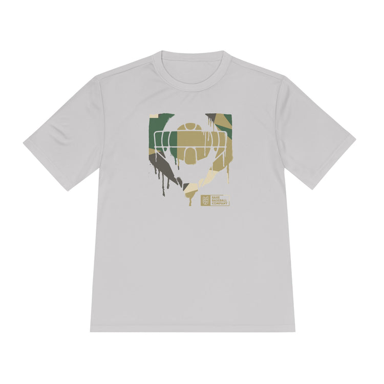 Catcher's Camo Drip Dry Fit Tee - Rake Baseball Company - RAKE BASEBALL | BASEBALL T-SHIRT | BASEBALL CLOTHING | GOOD VIBES ONLY