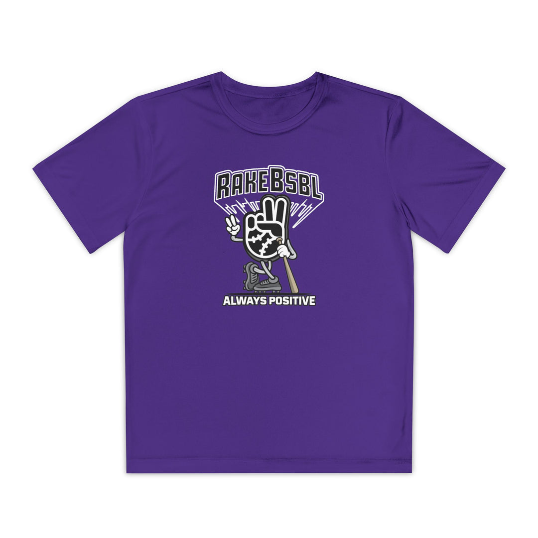 Kids Always Positive Vibes Dry Fit Tee - Rake Baseball Company - RAKE BASEBALL | BASEBALL T-SHIRT | BASEBALL CLOTHING | GOOD VIBES ONLY