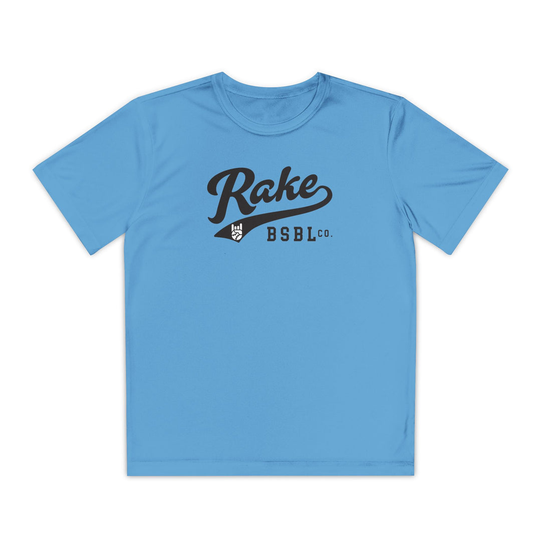 Kids Rake Script Dry Fit Tee - Rake Baseball Company - RAKE BASEBALL | BASEBALL T-SHIRT | BASEBALL CLOTHING | GOOD VIBES ONLY