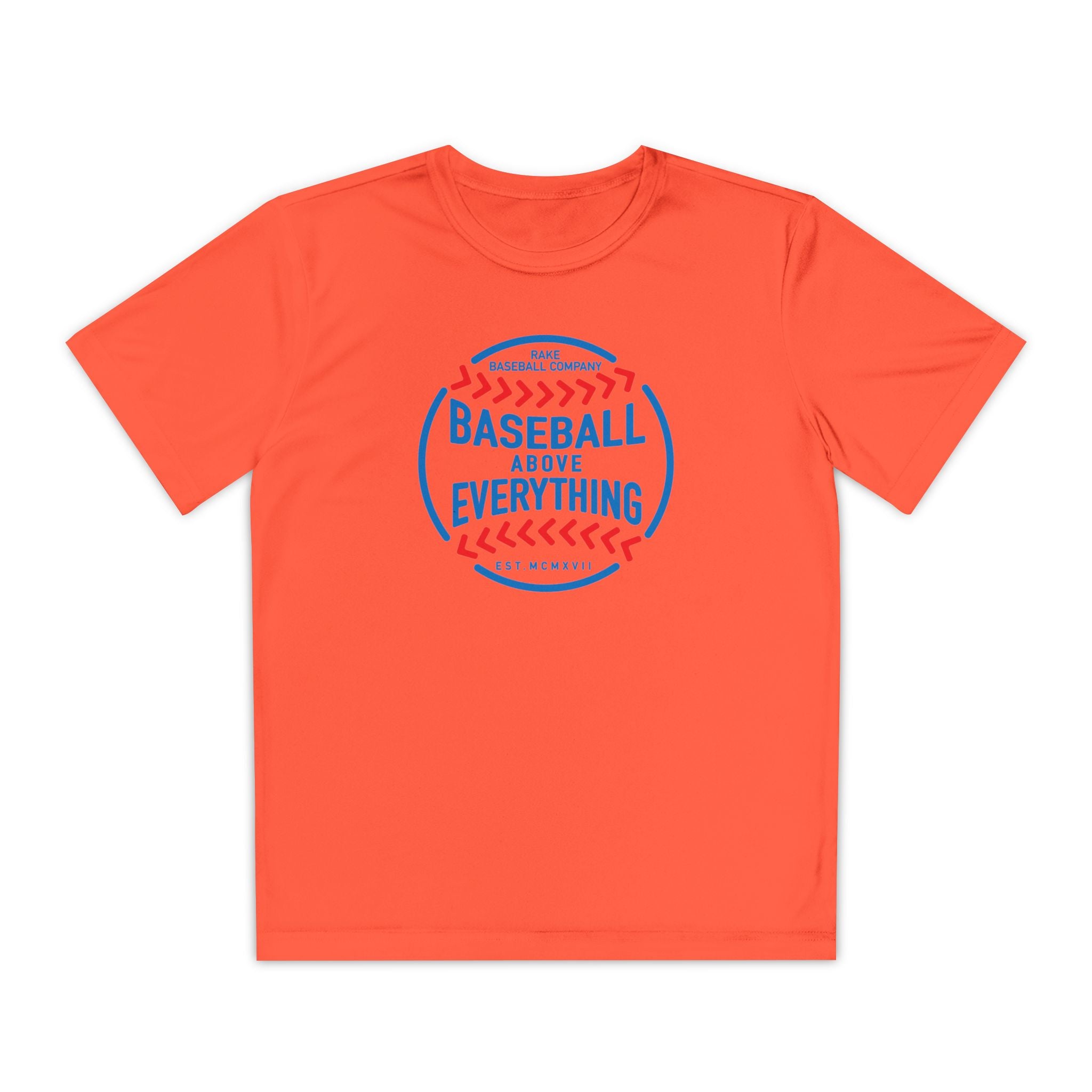 Kids Baseball Above Everything Dry Fit Tee - Rake Baseball Company - RAKE BASEBALL | BASEBALL T-SHIRT | BASEBALL CLOTHING | GOOD VIBES ONLY