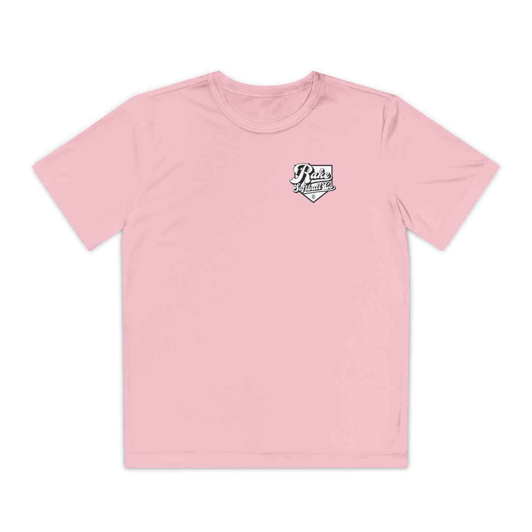 Kids Rake Softball Co. Dry Fit Tee - Rake Baseball Company - RAKE BASEBALL | BASEBALL T-SHIRT | BASEBALL CLOTHING | GOOD VIBES ONLY