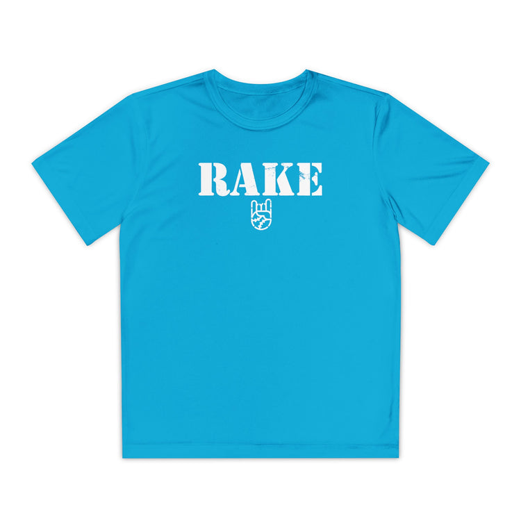 Kids Rake Stencil Dry Fit Tee - Rake Baseball Company - RAKE BASEBALL | BASEBALL T-SHIRT | BASEBALL CLOTHING | GOOD VIBES ONLY