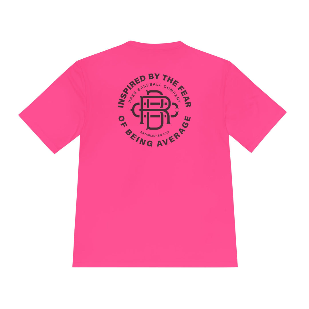 Fear of Being Average Dry Fit Tee - Rake Baseball Company - RAKE BASEBALL | BASEBALL T-SHIRT | BASEBALL CLOTHING | GOOD VIBES ONLY