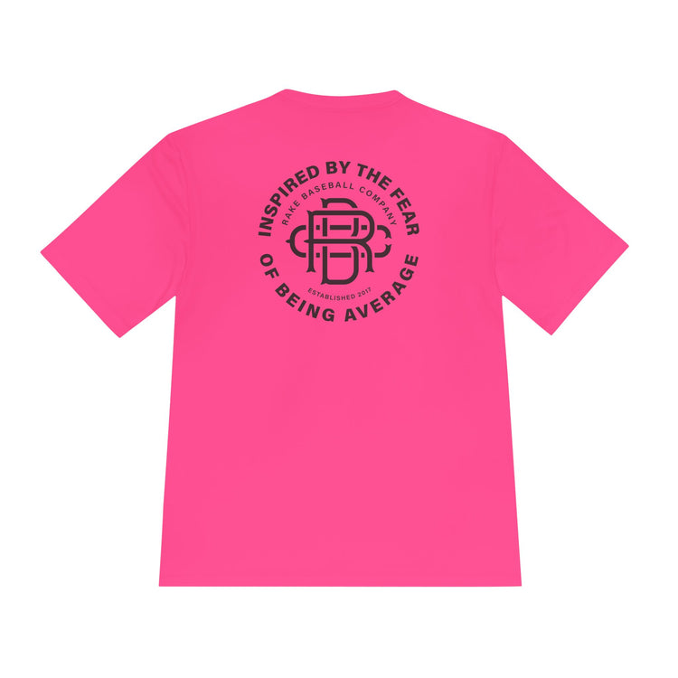 Fear of Being Average Dry Fit Tee - Rake Baseball Company - RAKE BASEBALL | BASEBALL T-SHIRT | BASEBALL CLOTHING | GOOD VIBES ONLY