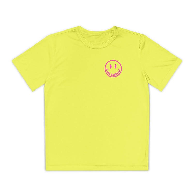 Kids Rake Smile Dry Fit Tee - Rake Baseball Company - RAKE BASEBALL | BASEBALL T-SHIRT | BASEBALL CLOTHING | GOOD VIBES ONLY