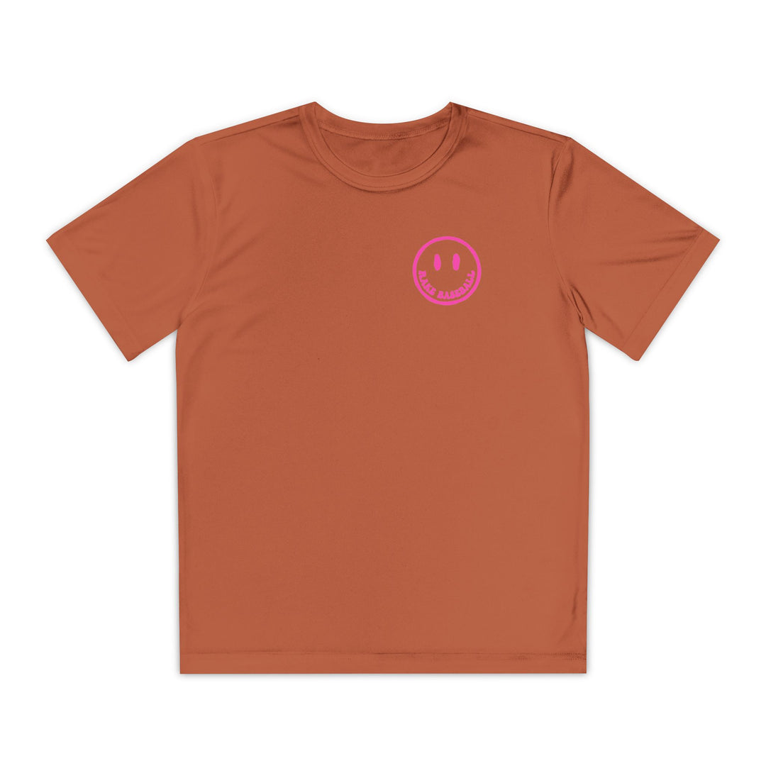 Kids Rake Smile Dry Fit Tee - Rake Baseball Company - RAKE BASEBALL | BASEBALL T-SHIRT | BASEBALL CLOTHING | GOOD VIBES ONLY