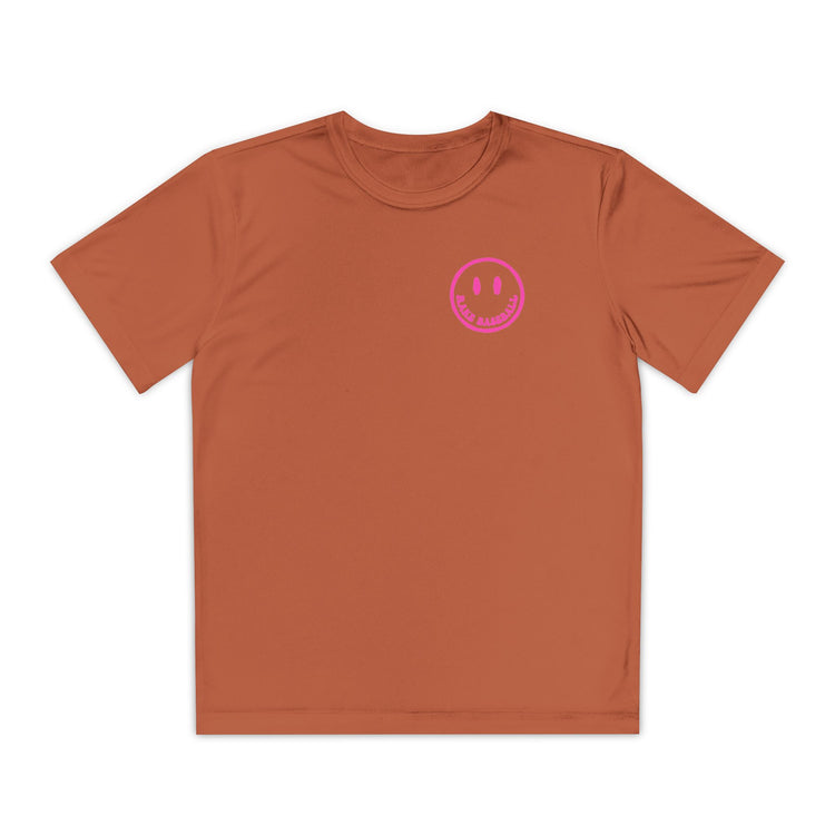Kids Rake Smile Dry Fit Tee - Rake Baseball Company - RAKE BASEBALL | BASEBALL T-SHIRT | BASEBALL CLOTHING | GOOD VIBES ONLY