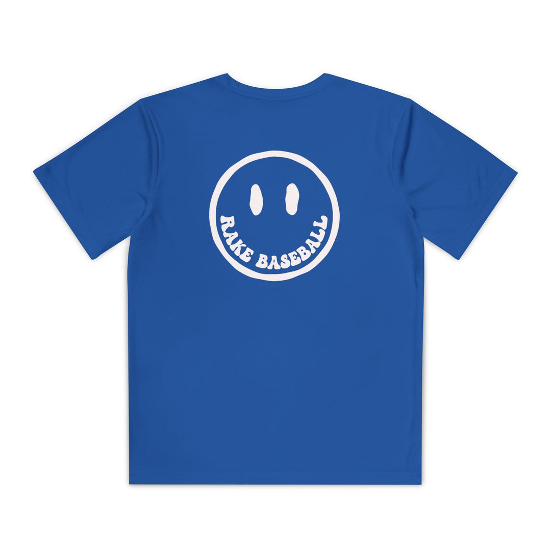 Kids Rake Smile Dry Fit Tee - Rake Baseball Company - RAKE BASEBALL | BASEBALL T-SHIRT | BASEBALL CLOTHING | GOOD VIBES ONLY