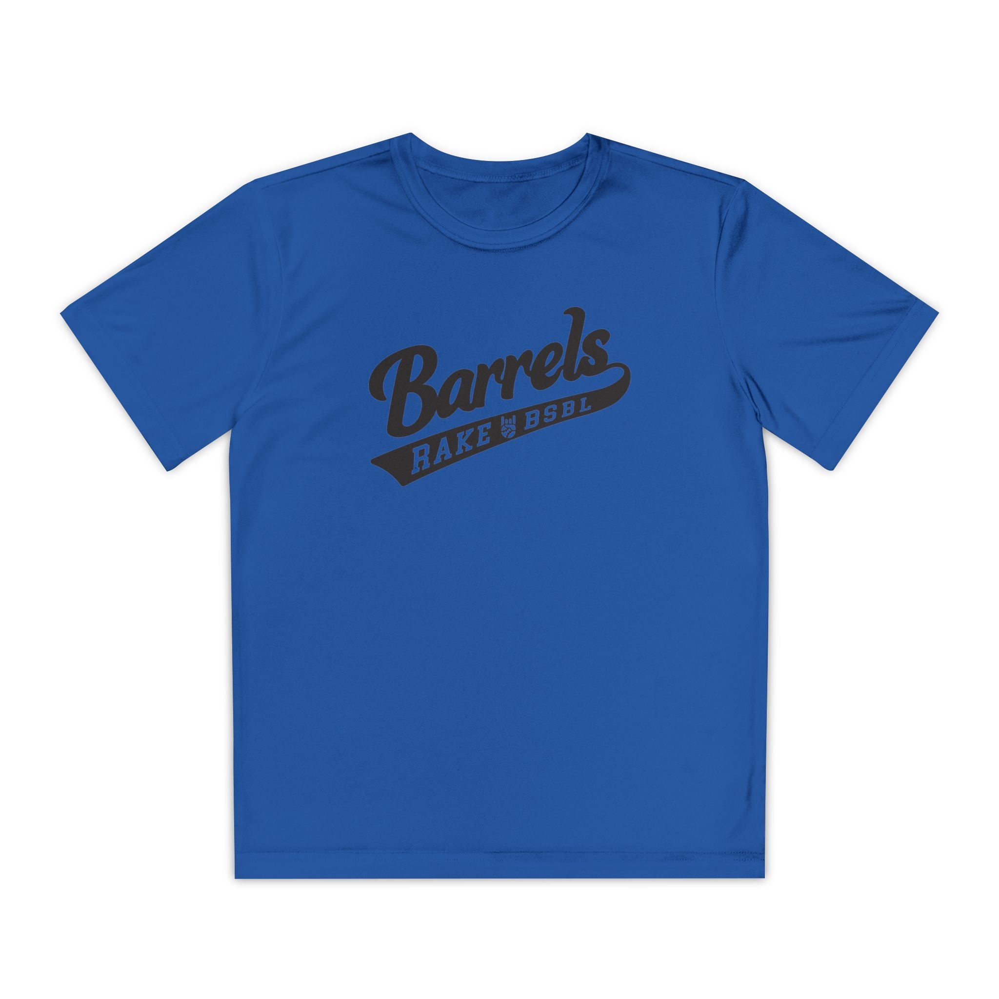 Kids Barrels Dry Fit Tee - Rake Baseball Company - RAKE BASEBALL | BASEBALL T-SHIRT | BASEBALL CLOTHING | GOOD VIBES ONLY