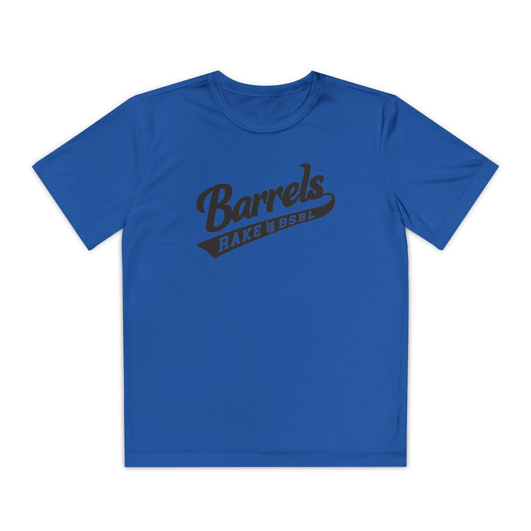 Kids Barrels Dry Fit Tee - Rake Baseball Company - RAKE BASEBALL | BASEBALL T-SHIRT | BASEBALL CLOTHING | GOOD VIBES ONLY