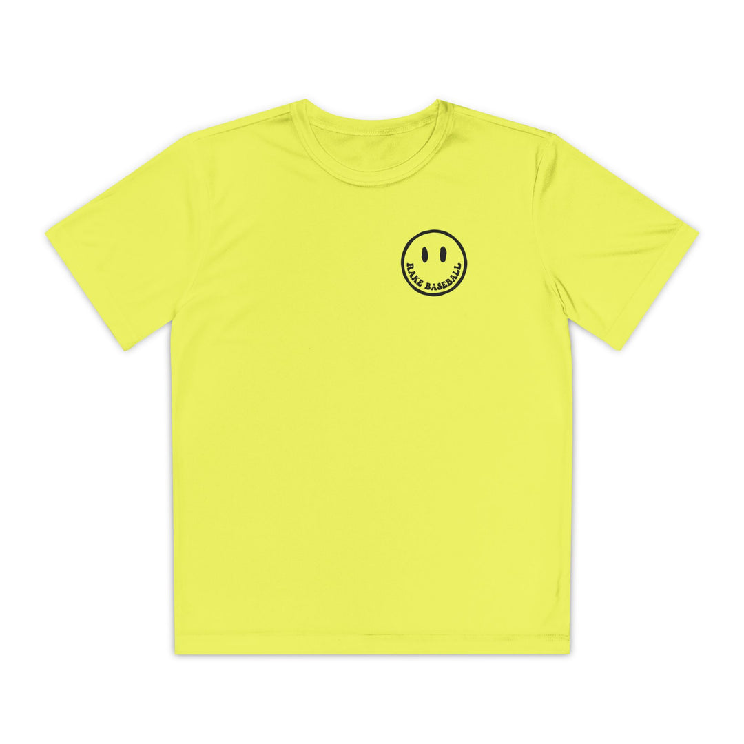 Kids Rake Smile Dry Fit Tee - Rake Baseball Company - RAKE BASEBALL | BASEBALL T-SHIRT | BASEBALL CLOTHING | GOOD VIBES ONLY