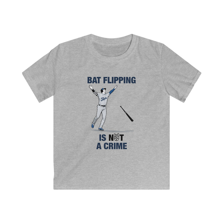 Kids Bat Flipping Is Not A Crime Tee - Rake Baseball Company - RAKE BASEBALL | BASEBALL T-SHIRT | BASEBALL CLOTHING | GOOD VIBES ONLY