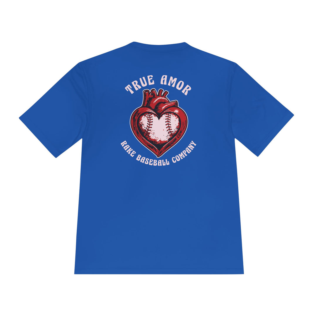 True Amor Baseball Dry Fit Tee - Rake Baseball Company - RAKE BASEBALL | BASEBALL T-SHIRT | BASEBALL CLOTHING | GOOD VIBES ONLY