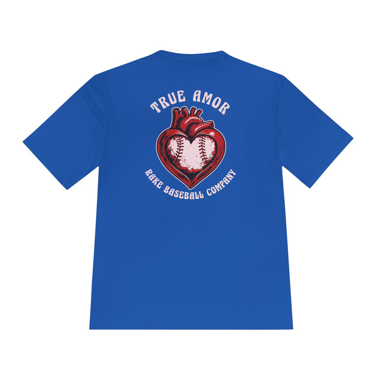 True Amor Baseball Dry Fit Tee - Rake Baseball Company - RAKE BASEBALL | BASEBALL T-SHIRT | BASEBALL CLOTHING | GOOD VIBES ONLY