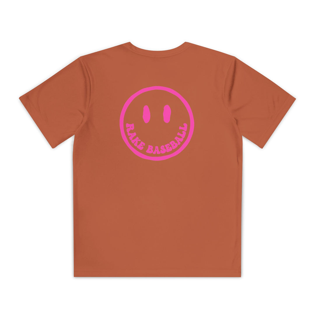 Kids Rake Smile Dry Fit Tee - Rake Baseball Company - RAKE BASEBALL | BASEBALL T-SHIRT | BASEBALL CLOTHING | GOOD VIBES ONLY