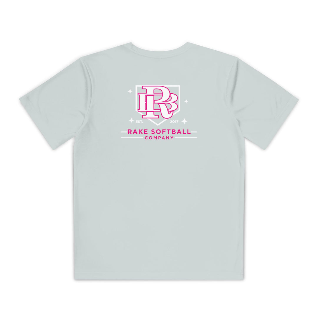 Kids RB Homeplate Softball Dry Fit Tee - Rake Baseball Company - RAKE BASEBALL | BASEBALL T-SHIRT | BASEBALL CLOTHING | GOOD VIBES ONLY