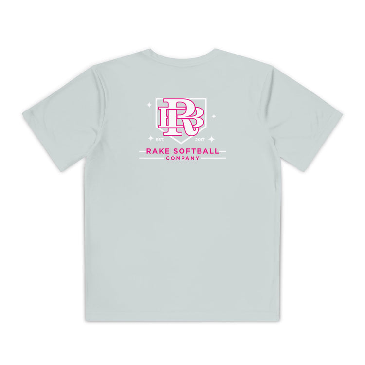Kids RB Homeplate Softball Dry Fit Tee - Rake Baseball Company - RAKE BASEBALL | BASEBALL T-SHIRT | BASEBALL CLOTHING | GOOD VIBES ONLY