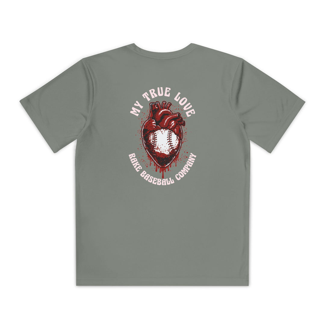 Kids My True Love Baseball Dry Fit Tee - Rake Baseball Company - RAKE BASEBALL | BASEBALL T-SHIRT | BASEBALL CLOTHING | GOOD VIBES ONLY