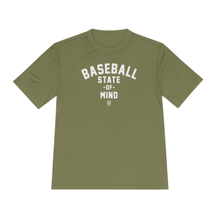 Baseball State Of Mind Dry Fit Tee - Rake Baseball Company - RAKE BASEBALL | BASEBALL T-SHIRT | BASEBALL CLOTHING | GOOD VIBES ONLY