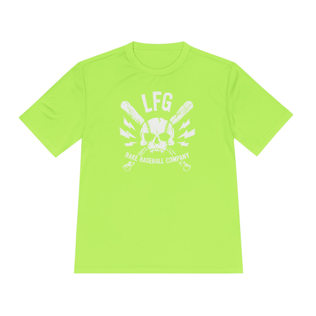 LFG Baseball Skull Dry Fit Tee - Rake Baseball Company - RAKE BASEBALL | BASEBALL T-SHIRT | BASEBALL CLOTHING | GOOD VIBES ONLY