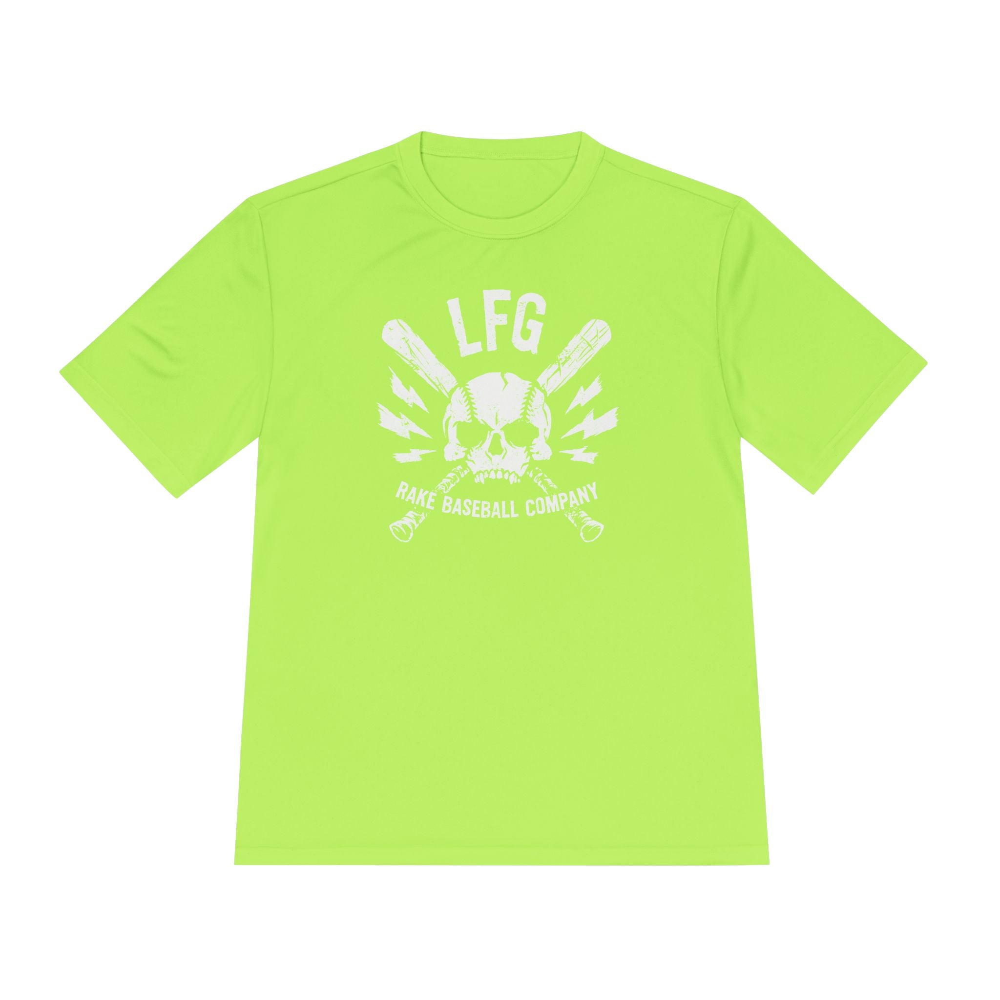 LFG Baseball Skull Dry Fit Tee - Rake Baseball Company - RAKE BASEBALL | BASEBALL T-SHIRT | BASEBALL CLOTHING | GOOD VIBES ONLY