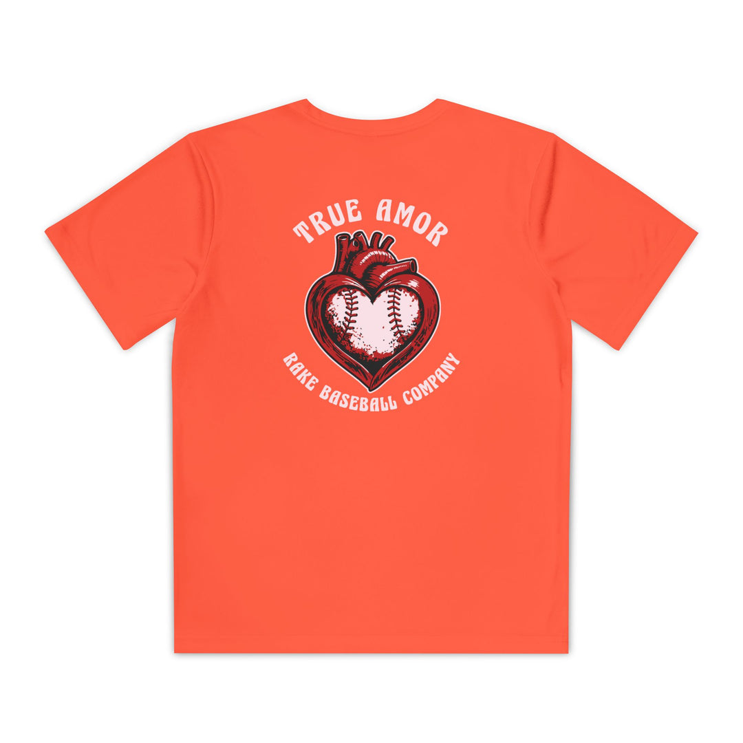 Kids True Amor Baseball Dry Fit Tee - Rake Baseball Company - RAKE BASEBALL | BASEBALL T-SHIRT | BASEBALL CLOTHING | GOOD VIBES ONLY