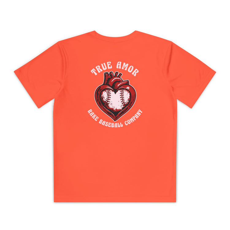 Kids True Amor Baseball Dry Fit Tee - Rake Baseball Company - RAKE BASEBALL | BASEBALL T-SHIRT | BASEBALL CLOTHING | GOOD VIBES ONLY