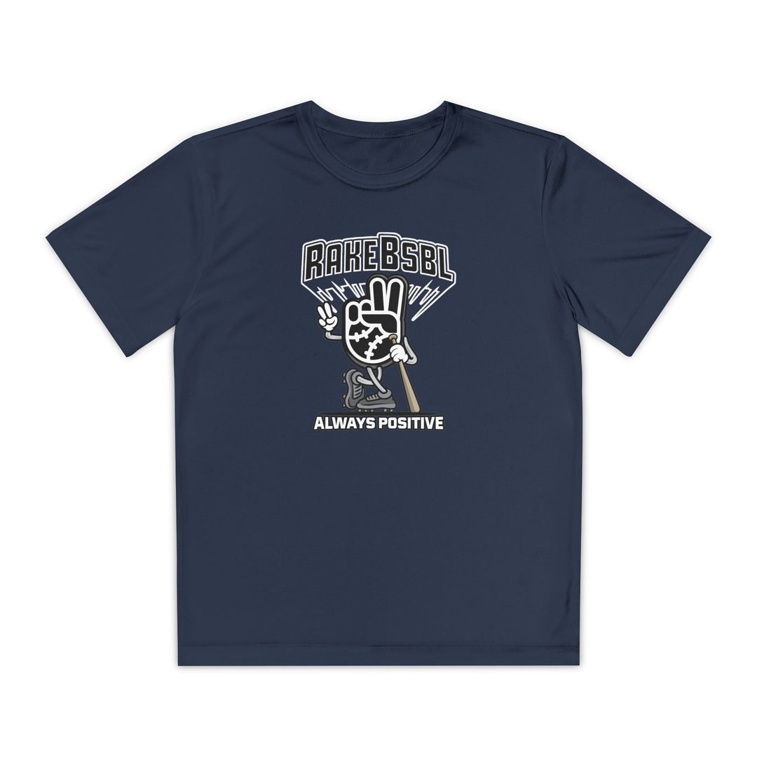 Kids Always Positive Vibes Dry Fit Tee - Rake Baseball Company - RAKE BASEBALL | BASEBALL T-SHIRT | BASEBALL CLOTHING | GOOD VIBES ONLY