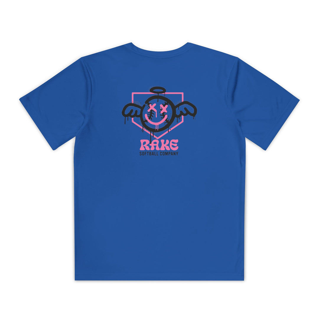Kids She Angel Drip Softball Dry Fit Tee - Rake Baseball Company - RAKE BASEBALL | BASEBALL T-SHIRT | BASEBALL CLOTHING | GOOD VIBES ONLY