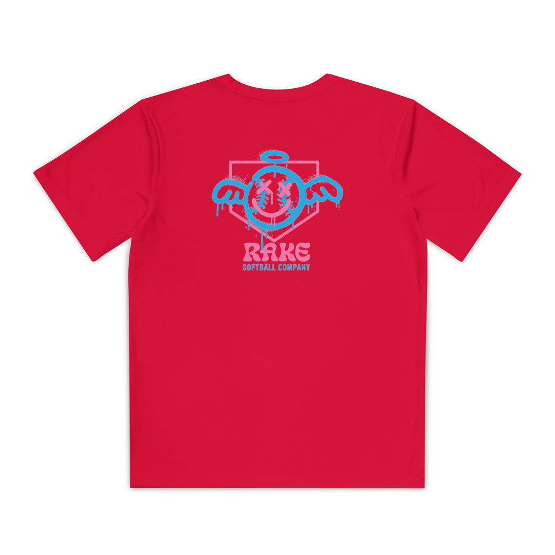 Kids She Angel Drip Softball Dry Fit Tee - Rake Baseball Company - RAKE BASEBALL | BASEBALL T-SHIRT | BASEBALL CLOTHING | GOOD VIBES ONLY